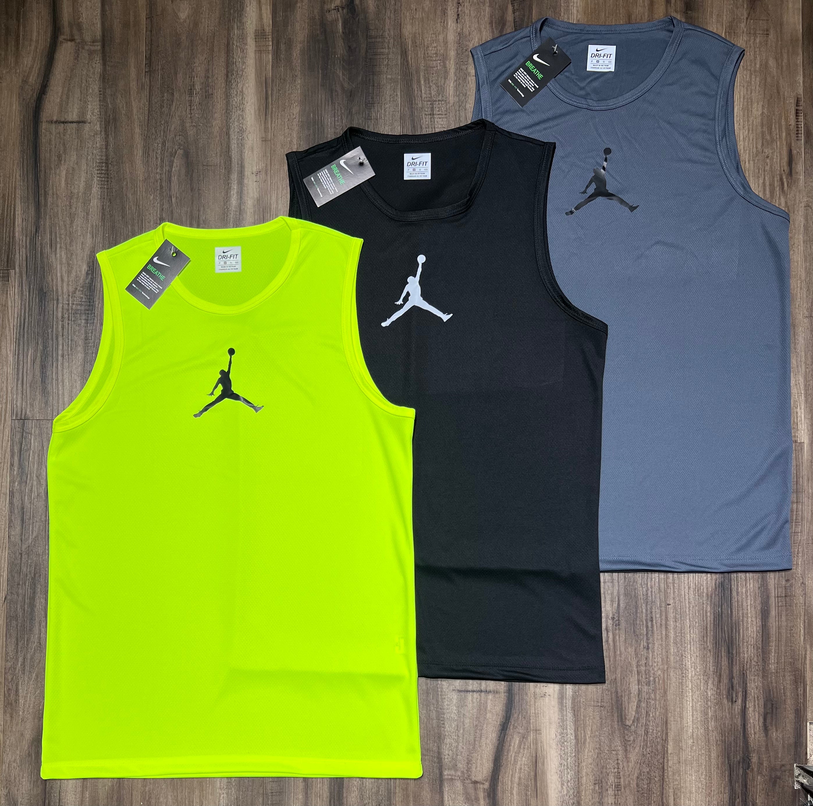 Kit 3 Regatas Masculinas Dry Fit Jordan – Linha Nike Treino Academia