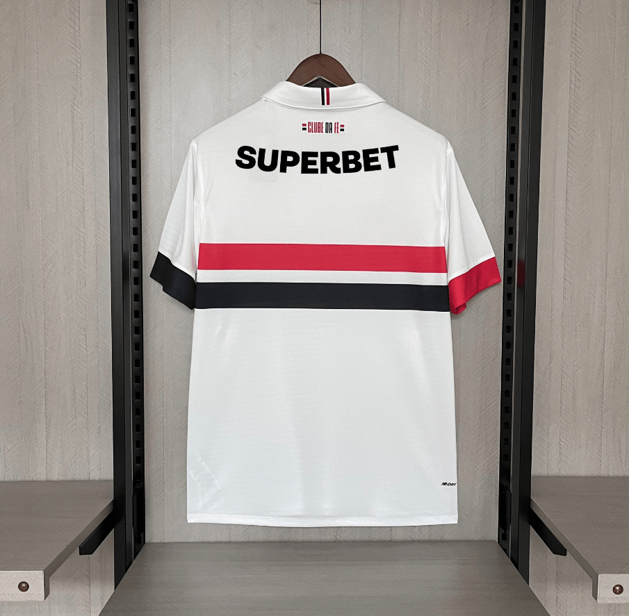 Camisa São Paulo I 24/25 New balance - Branco (Com todos patrocinadores)