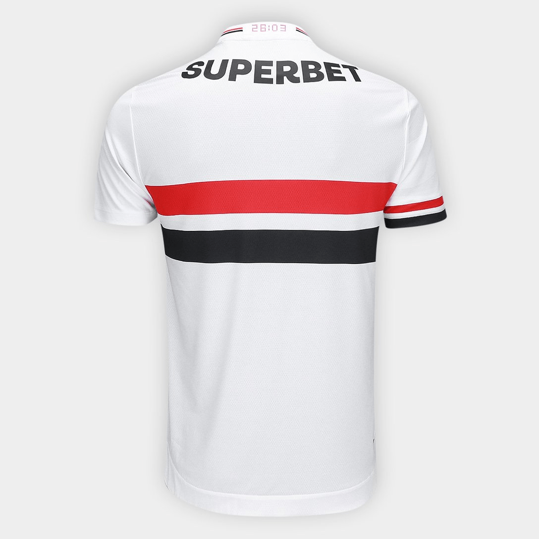 Camisa São Paulo 25/26 Casa New Balance Masculina - Branco+Vermelho - Jogador