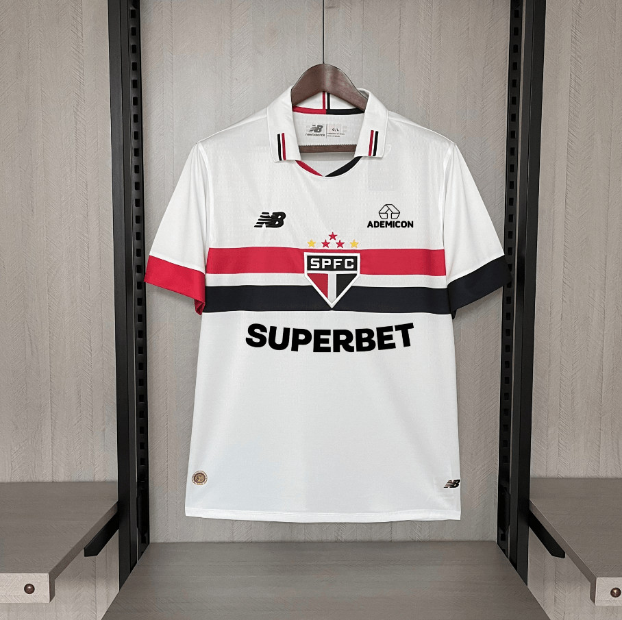 Camisa São Paulo I 24/25 New balance - Branco  (Com todos patrocinadores)
