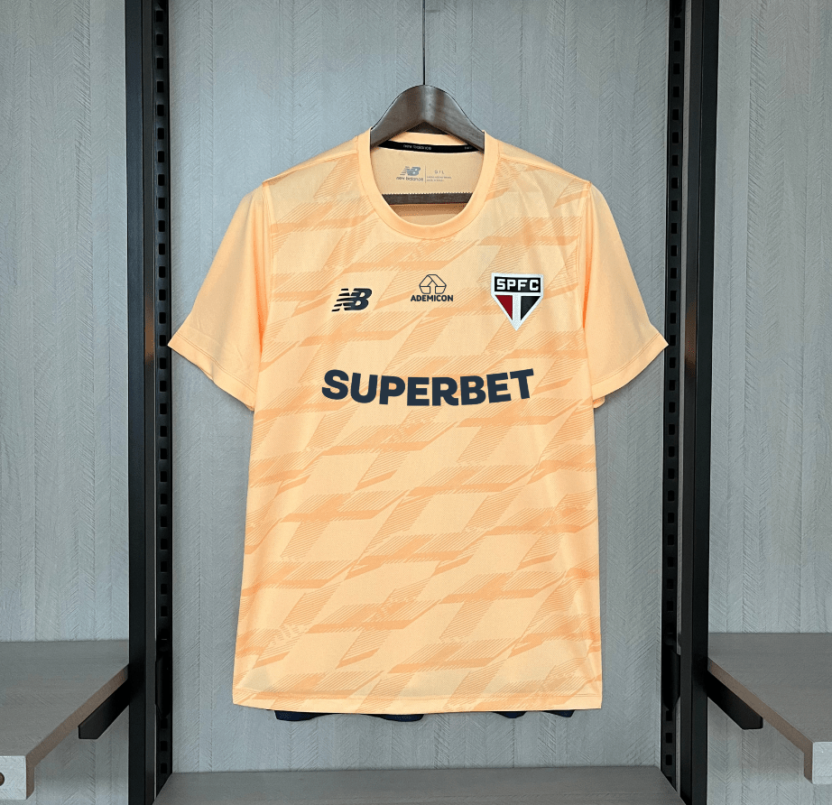 Camisa São Paulo Treino New Balance 24/25 Laranja (Com todos patrocinadores)